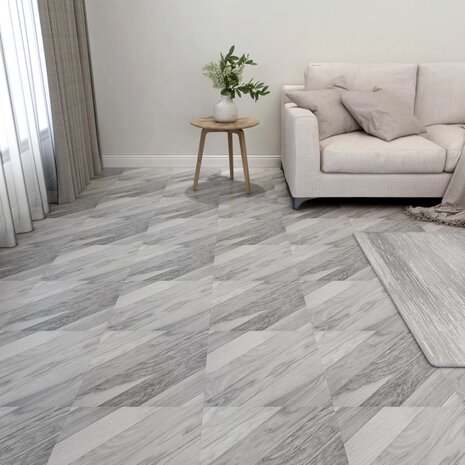 Vloerplanken zelfklevend 55 st 5,11 m² PVC gestreept grijs 1
