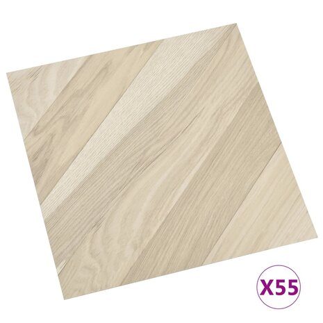 Vloerplanken zelfklevend 55 st 5,11 m² PVC gestreept beige 2