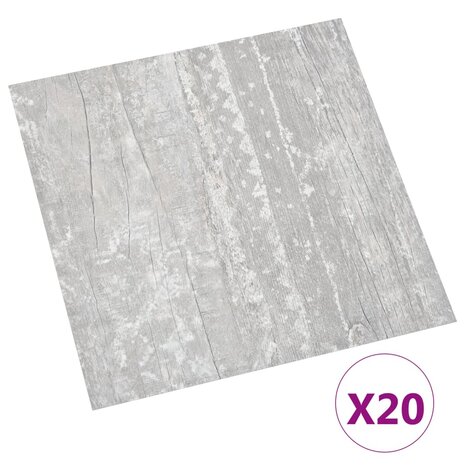 Vloerplanken 20 st zelfklevend 1,86 m² PVC grijs 2