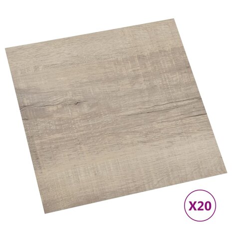 Vloerplanken 20 st zelfklevend 1,86 m² PVC taupe 2