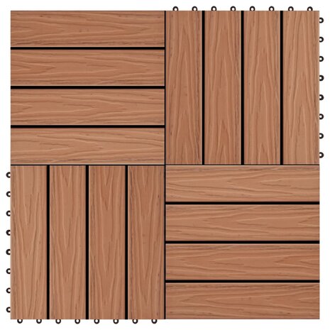 Terrastegels diep reliëf 30x30 cm 1 m² HKC lichtbruin 11 st 1