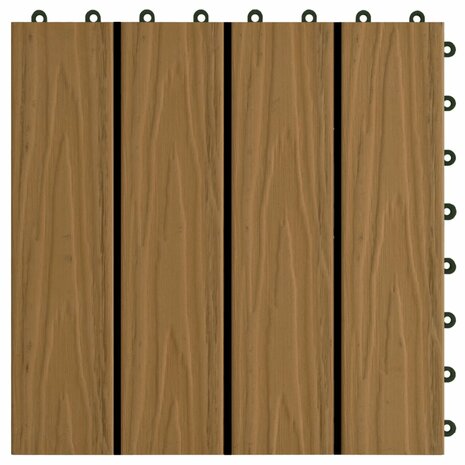 Terrastegels diep reliëf 30x30 cm 1 m² HKC teakkleur 11 st 5