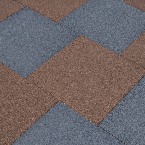Valtegels 12 st 50x50x3 cm rubber grijs 1