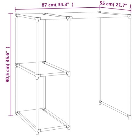 Opbergrek voor boven wasmachine 87x55x90,5cm ijzer crèmekleurig 7