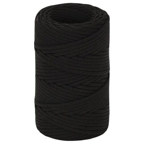 Werktouw 2 mm 25 m polyester zwart 2