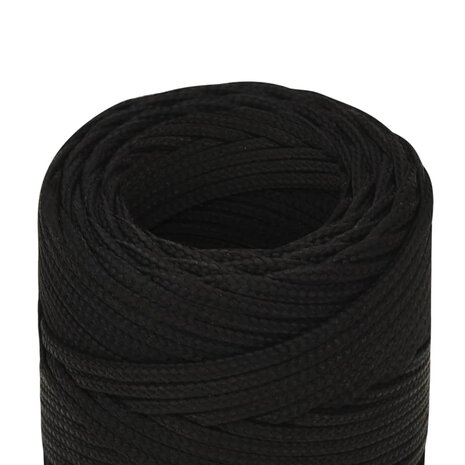 Werktouw 2 mm 25 m polyester zwart 4