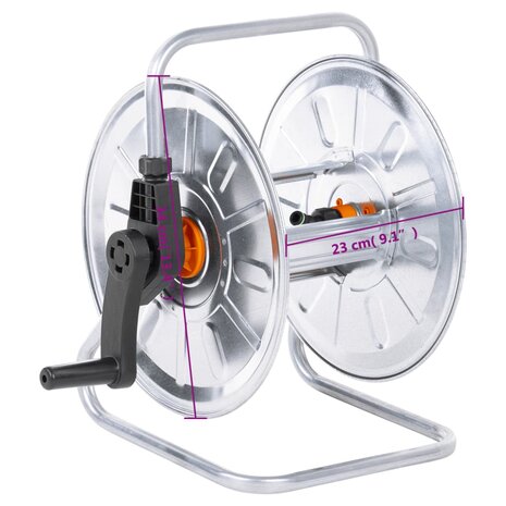 Slanghaspel voor 50 m 1/2" slang wandmontage staal 10