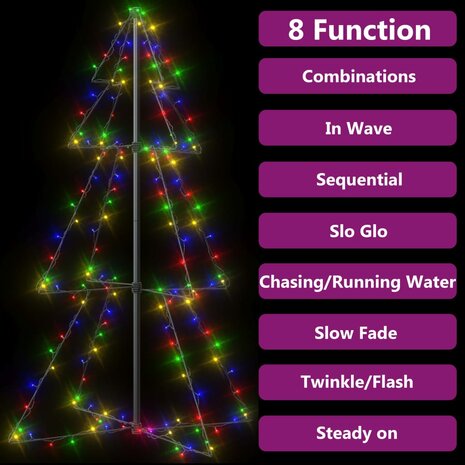Kegelkerstboom 160 LED&apos;s binnen en buiten 78x120 cm 4