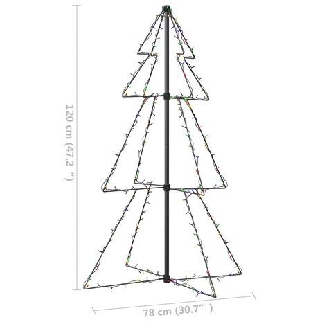 Kegelkerstboom 160 LED&apos;s binnen en buiten 78x120 cm 8