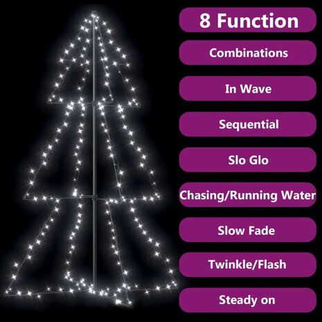 Kegelkerstboom 200 LED&apos;s binnen en buiten 98x150 cm 4