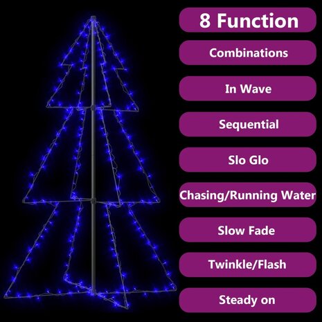 Kegelkerstboom 200 LED&apos;s binnen en buiten 98x150 cm 6