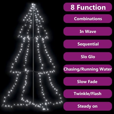 Kegelkerstboom 240 LED&apos;s binnen en buiten 118x150 cm 4