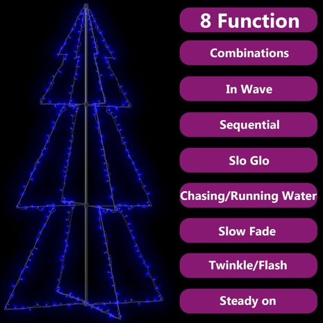 Kegelkerstboom 300 LED&apos;s binnen en buiten 120x220 cm 3