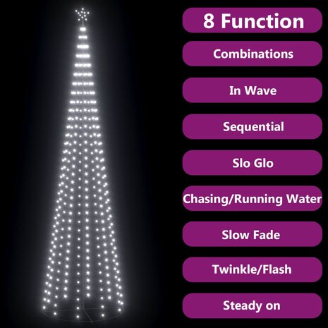Kegelkerstboom 752 koudwitte LED&apos;s 160x500 cm 3