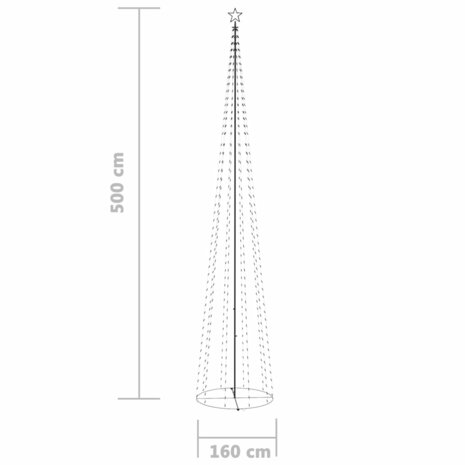 Kegelkerstboom 752 koudwitte LED&apos;s 160x500 cm 8