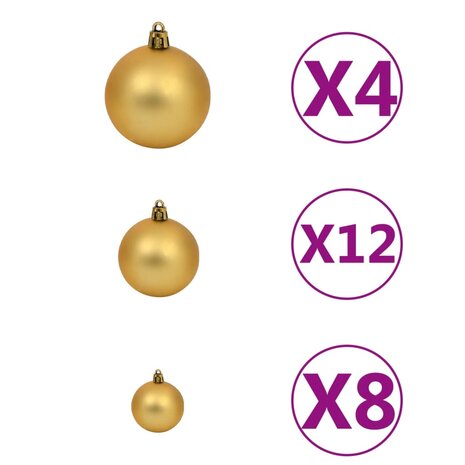 100-delige Kerstballenset 3/4/6 cm bruin/bronskleur/goudkleurig 4