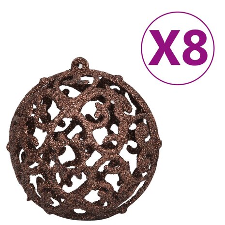 100-delige Kerstballenset 3/4/6 cm bruin/bronskleur/goudkleurig 5