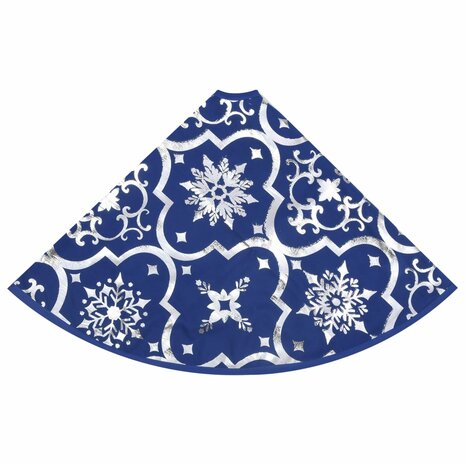 Kerstboomrok luxe met sok 122 cm stof blauw 5