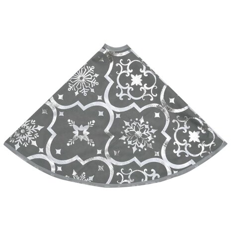 Kerstboomrok luxe met sok 90 cm stof grijs 5