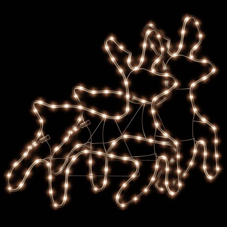 Kerstfiguur rendier met LED&apos;s 2 st 57x55x4,5 cm warmwit 2