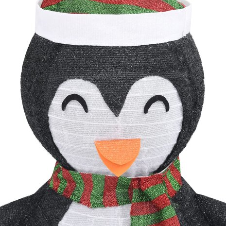 Kerstpinguïn decoratief LED 120 cm luxe stof 7