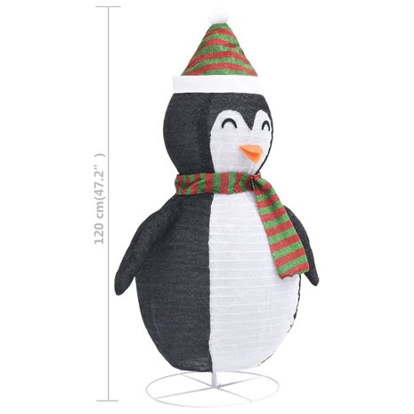Kerstpinguïn decoratief LED 120 cm luxe stof 10