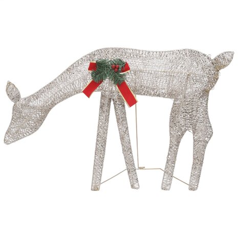 Rendierfamilie Kerstmis warmwit 270x7x90 cm mesh goudkleurig 7