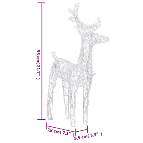 Kerstversiering rendieren en slee 160 LED&apos;s 130 cm acryl 10