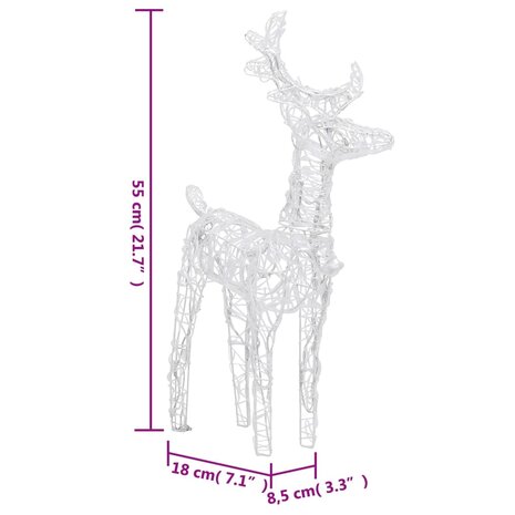 Kerstversiering rendieren en slee 160 LED&apos;s 130 cm acryl 7