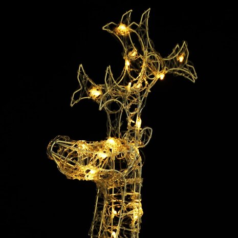 Kerstversiering rendier 90 LED&apos;s 60x16x100 cm acryl 4