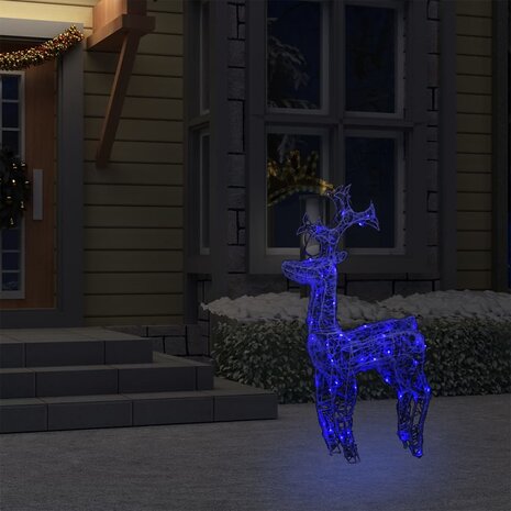 Kerstversiering rendier 90 LED&apos;s 60x16x100 cm acryl 3