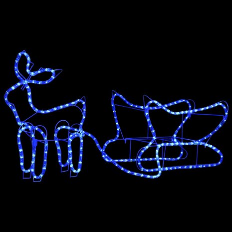 Kerstdecoratie rendier en slee 252 LED&apos;s 2