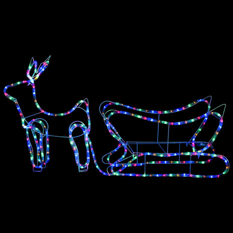 Kerstdecoratie rendier en slee 252 LED&apos;s 4