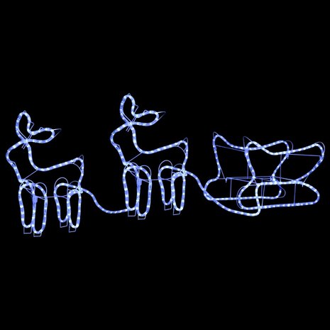 Buitenkerstversiering rendier en slee 576 LED&apos;s 2