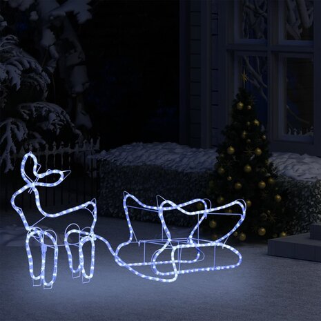 Kerstdecoratie rendier en slee 252 LED&apos;s 4