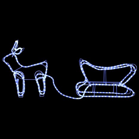 Kerstdecoratie rendier en slee 252 LED&apos;s 5