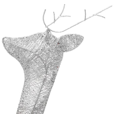 Kerstversiering rendierfamilie 270x7x90 cm gaas wit zilverkleur 7