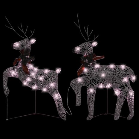 Kerstrendieren 2 st 40 LED&apos;s goudkleurig 3
