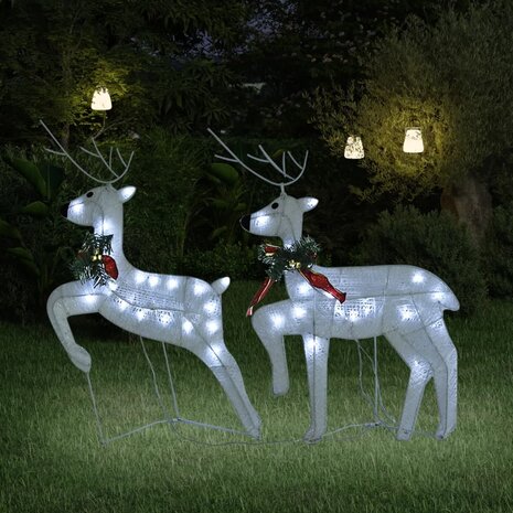 Kerstrendieren 2 st 40 LED&apos;s wit 1