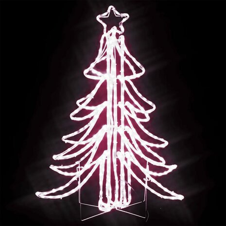 Kerstfiguur kerstboom met warmwitte LED&apos;s 87x87x93 cm 3