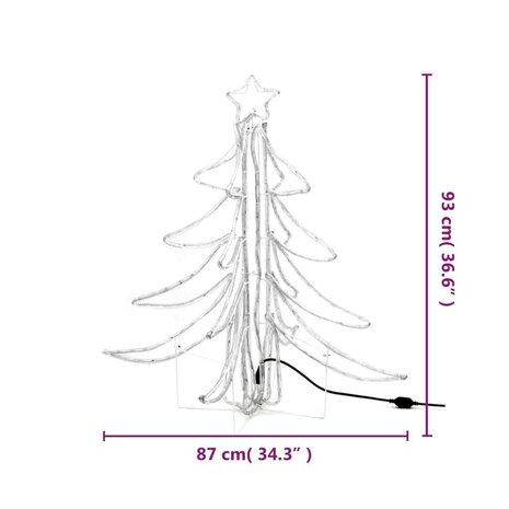Kerstfiguur kerstboom met warmwitte LED&apos;s 87x87x93 cm 8