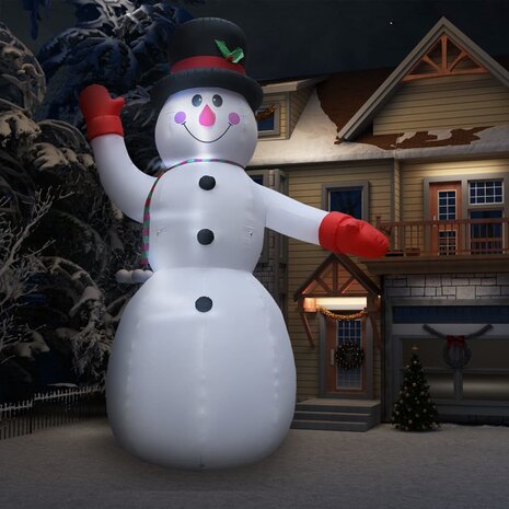 Kerstsneeuwpop opblaasbaar met LED XXL IP44 600 cm 1