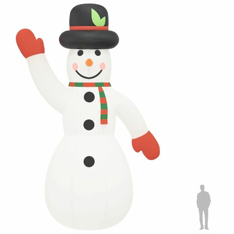 Sneeuwpop met LED&apos;s opblaasbaar 1000 cm 11
