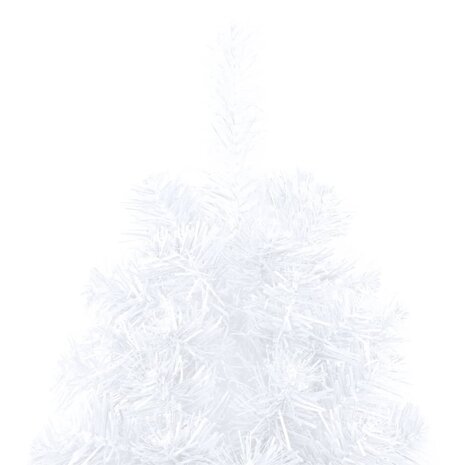 Kunstkerstboom met verlichting en kerstballen half 210 cm wit 8