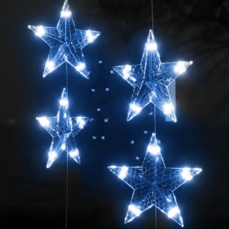 Lichtsnoergordijn sterren met 200 LED&apos;s en 8 functies blauw 5