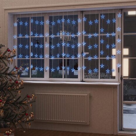 Lichtsnoergordijn sterren met 500 LED&apos;s en 8 functies blauw 1