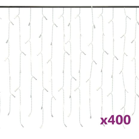 Lichtgordijn met 400 LED&apos;s en 8 functies 10 m warmwit 2