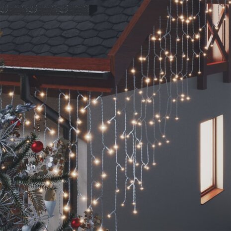 Lichtgordijn met 400 LED&apos;s en 8 functies 10 m warmwit 4