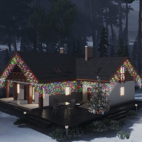 Lichtgordijn met 400 LED&apos;s en 8 functies 10 m meerkleurig 1