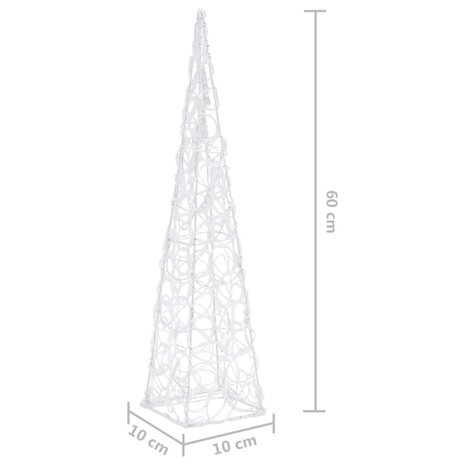 Lichtkegel decoratief LED 60 cm acryl koudwit 9